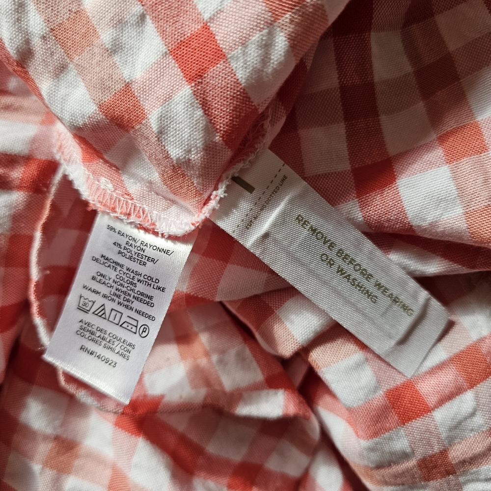 Ann Taylor LOFT Red & White Gingham Plaid Maxi Dress 14 Cottagecore Tomato Girl - Picture 9 of 11